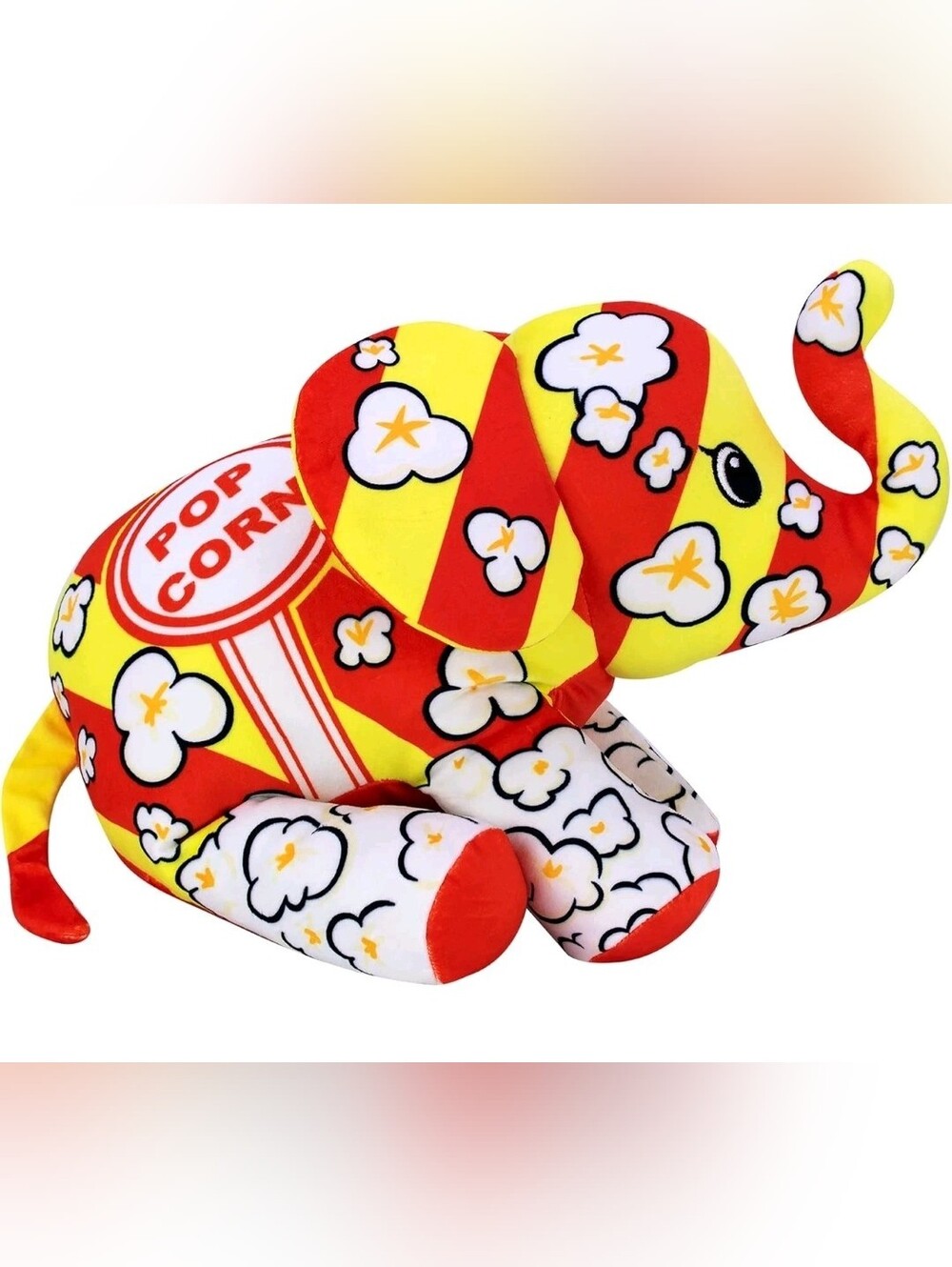 Popcorn-Print Plush From POP ART Elephant Toy - Yellow, White & Red
